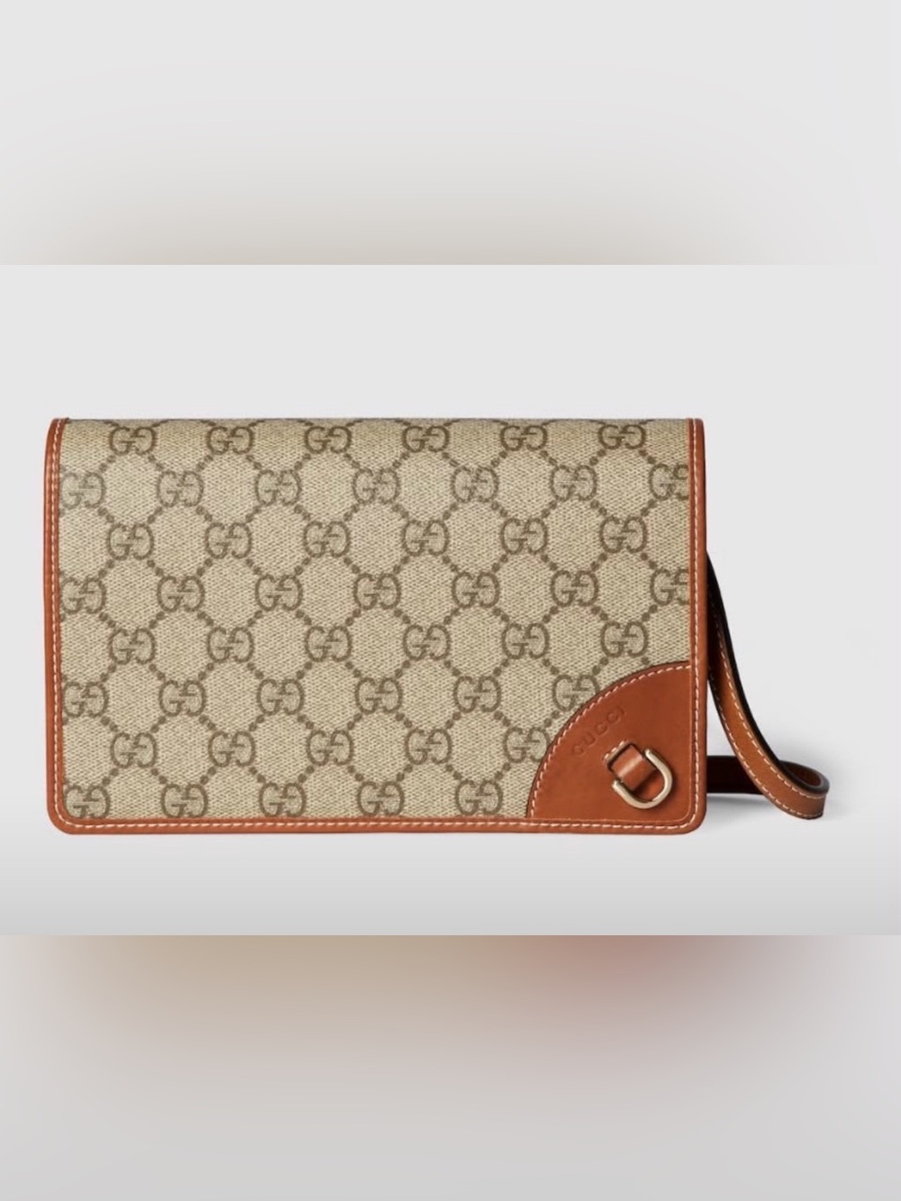 Gucci Beige Monogram Canvas Wallet Crossbody NWT